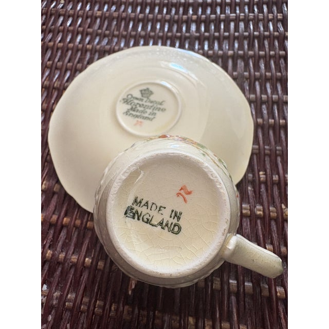 Lovely Crown Ducal Florentine demitasse teacup and saucer circa 1920. The flowers on this little teacup are very pretty...