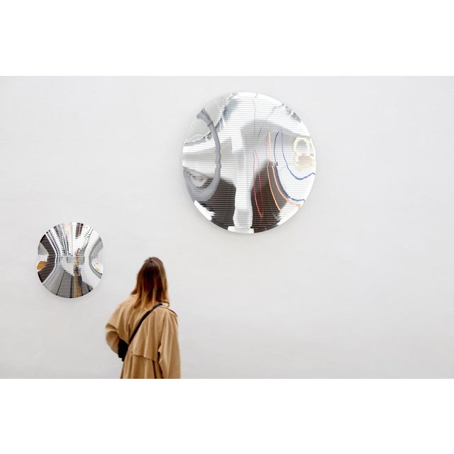 Echo Circular Wall Mirror in Polished Aluminum by Martens & Visser For Sale - Image 16 of 18