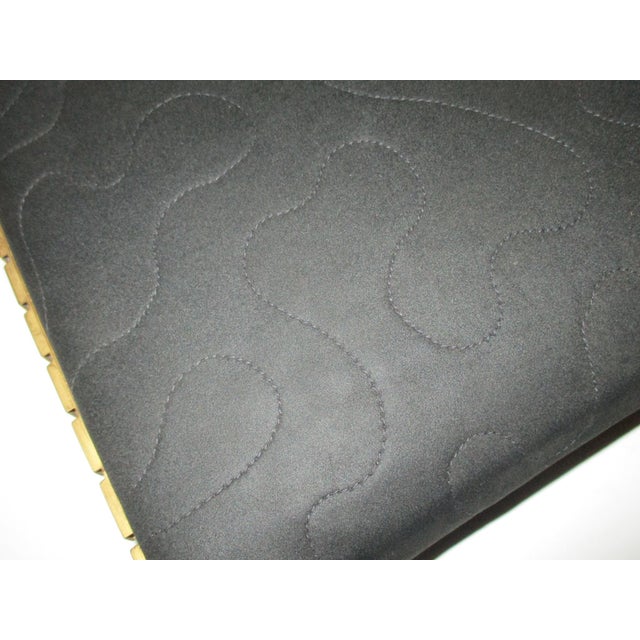 1980s Black Velor/Suede Clutch With Gold Metal Trim For Sale - Image 5 of 12