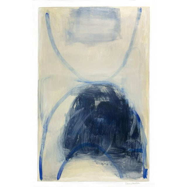 Emerging Force in Blue Abstract Acrylic Painting For Sale