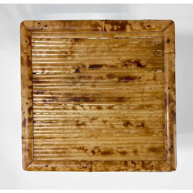 Vintage Scorched Bamboo Plant Stand For Sale In Kansas City - Image 6 of 7