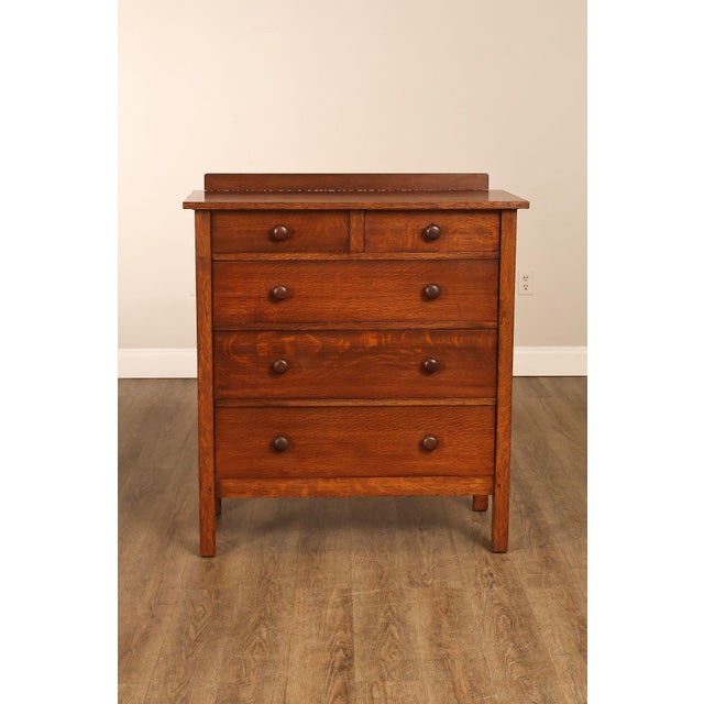 Antique Gustav Stickley Mission Oak Chest Of Drawers #909 For Sale - Image 16 of 18