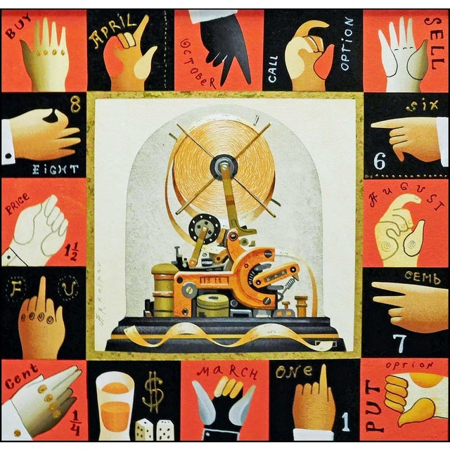 "Ticker" by Anton Arkhipov Original Oil Painting on Canvas Image Size : 24" x 24" Framed size : 34" x 34" Hand signed by...