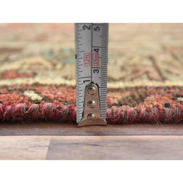 1960s Earth Tone Colors, Vintage Persian Hamadan With All Over Fish Mahi Design Distressed Wool Hand Knotted, Wide Runner Rug For Sale - Image 4 of 8