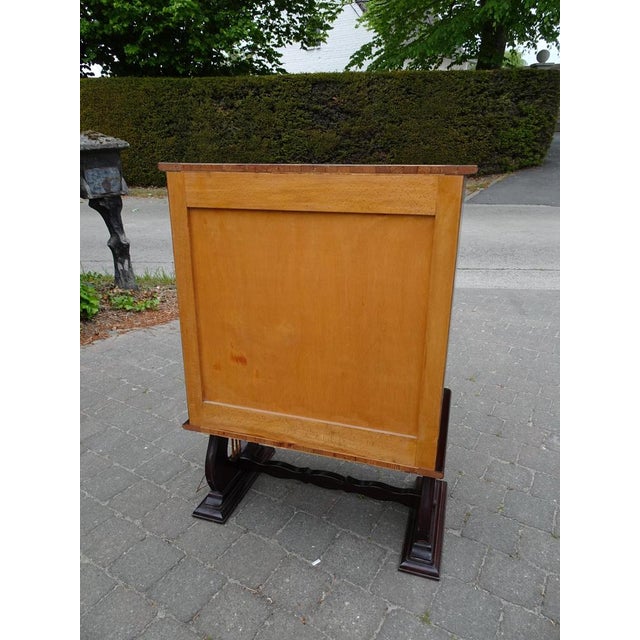 Italian Two-Tone Mahogany Lyre Cabinet in the Style of Borsani For Sale - Image 13 of 18