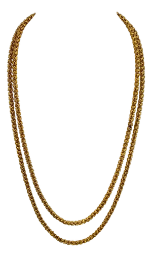 Vintage 85 Gm 18 Karat Yellow Gold Handmade Chain 52 Inch Unique Opera Length