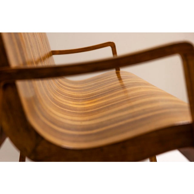 Set of Vintage Wave-Shaped Benches in Walnut, 1950s For Sale - Image 12 of 15