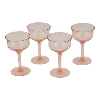 1950s Pink Cordial Glasses - Set of 4 For Sale