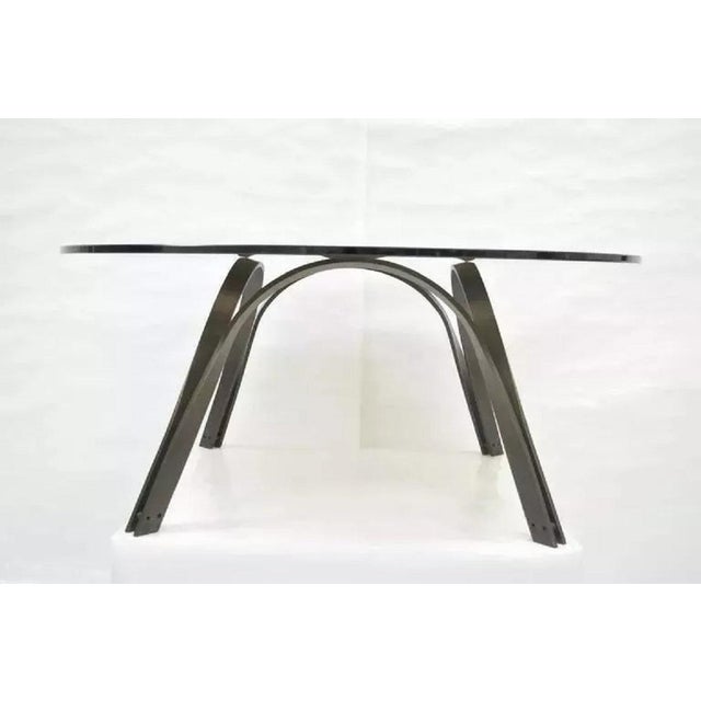Late 20th Century Tri-Mark Bronze Sculptural Round Glass Coffee Table After Roger Sprunger Dunbar For Sale - Image 10 of 10