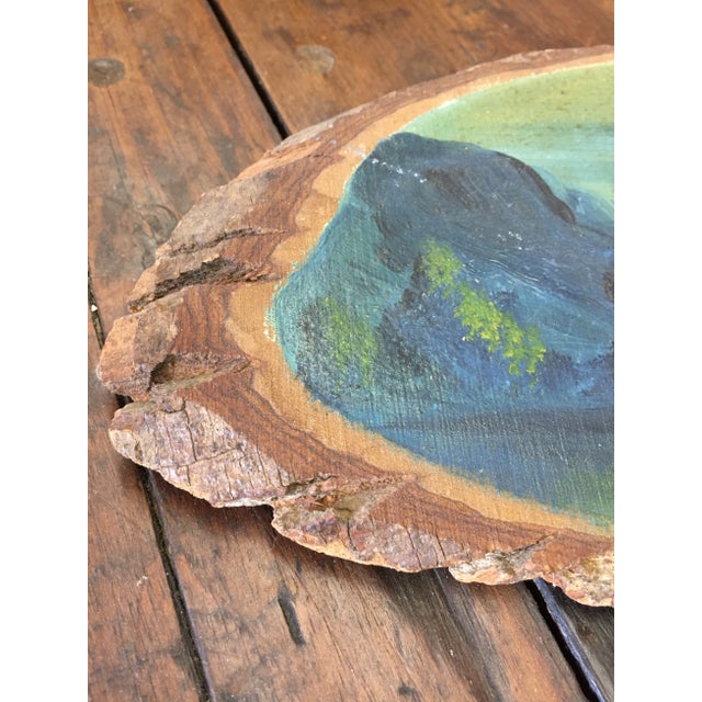 Early 20th Century Hand Painted Landscape On Wood For Sale - Image 4 of 6