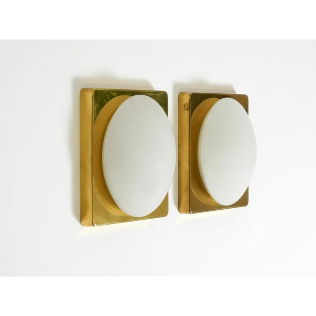 Mid-Century Modern Vintage Brass Wall Lamps by Rolf Krüger for Heinz Neuhaus Leuchten, 1970s, Set of 2 For Sale - Image 3 of 18