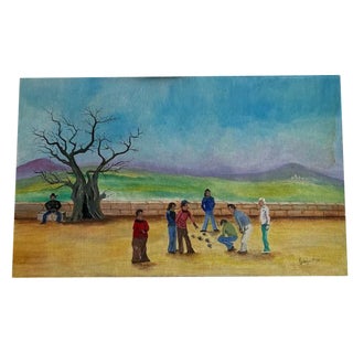 Rossignol, Bowling Games, 1970s, Canvas Painting For Sale