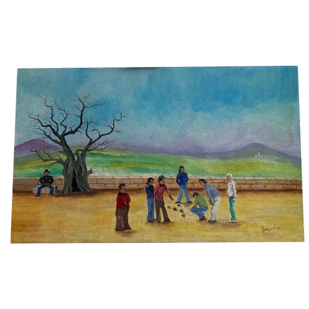 Rossignol, Bowling Games, 1970s, Canvas Painting For Sale