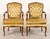 Vintage Hibriten Gold French Provincial Fauteuil Style Tufted Velvet Armchairs - Pair For Sale - Image 9 of 10
