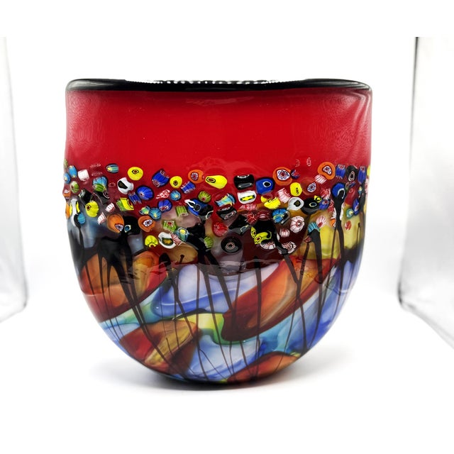 Mid-Century Modern Murano Murrina Vase, 1980s For Sale - Image 3 of 17