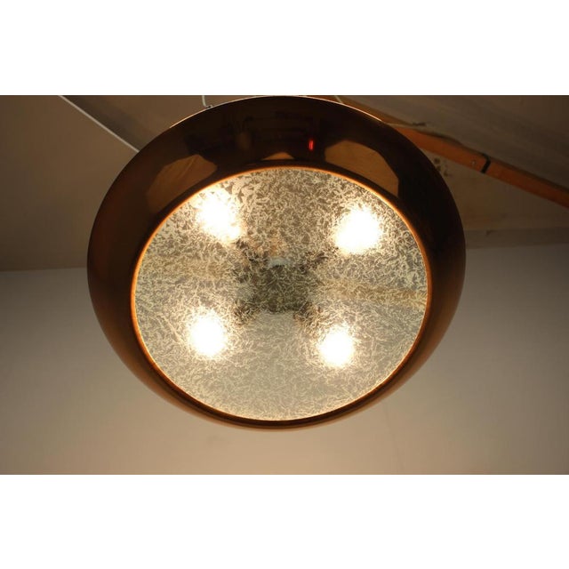 Copper Bauhaus UFO Pendant Light in Copper by Josef Hurka for Drupol, 1930s For Sale - Image 8 of 12