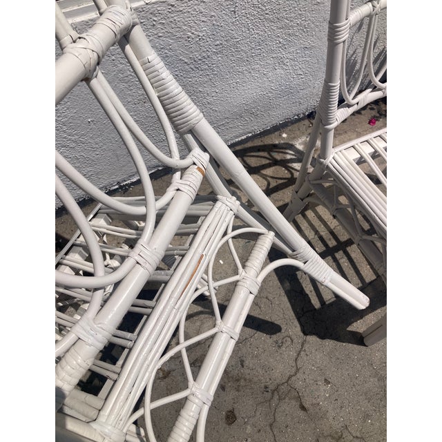 Ficks Reed White Rattan Side Chairs - A Pair For Sale - Image 9 of 11