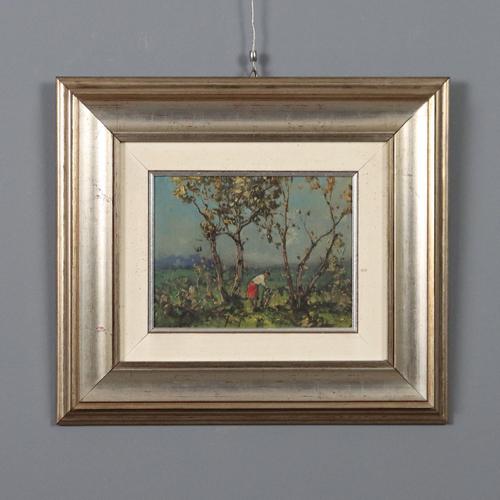 Lorenzo Gignous, Peasant at Work, 20th Century, Oil on Board, Framed For Sale - Image 10 of 10