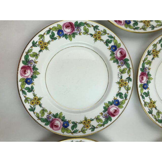Minton Gilded Rose Lunch Plates Signed, J. Colclough Set of 5 For Sale In Chicago - Image 6 of 13