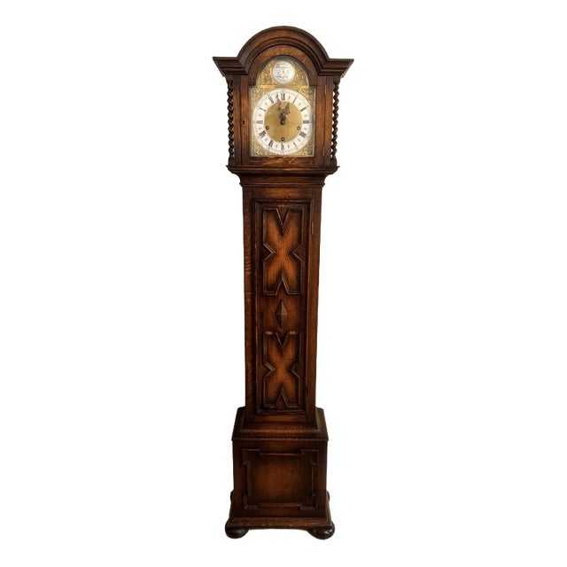 Antique Oak Grandmother Clock, 1900 For Sale