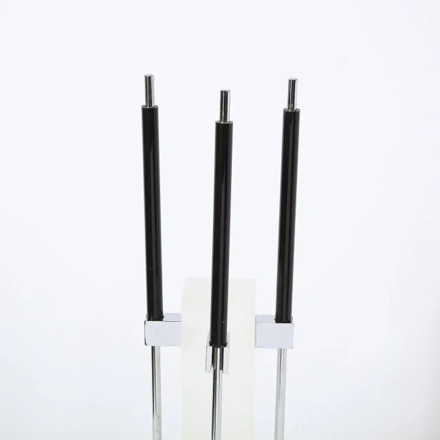 1970s Mid-Century Modern Chrome & Frosted Lucite Fireplace Tool Set by Pace - 4 Pieces For Sale - Image 5 of 13