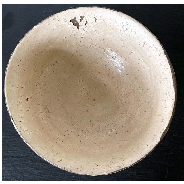 Antique Korean Ceramic Komogai Chawan with Tamagode Glaze For Sale - Image 11 of 13