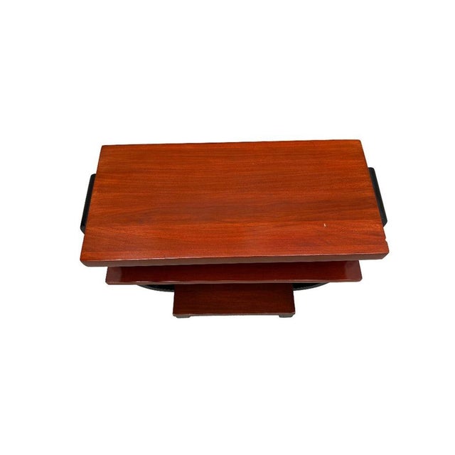 Wood Two-Tone Geometric Art Deco Side Table by Gilbert Rohde for Brown Saltman For Sale - Image 7 of 7