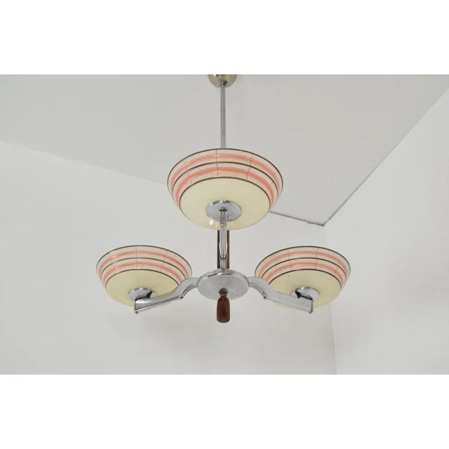 Mid-Century Chandelier, Czechoslovakia, 1950s For Sale - Image 3 of 14