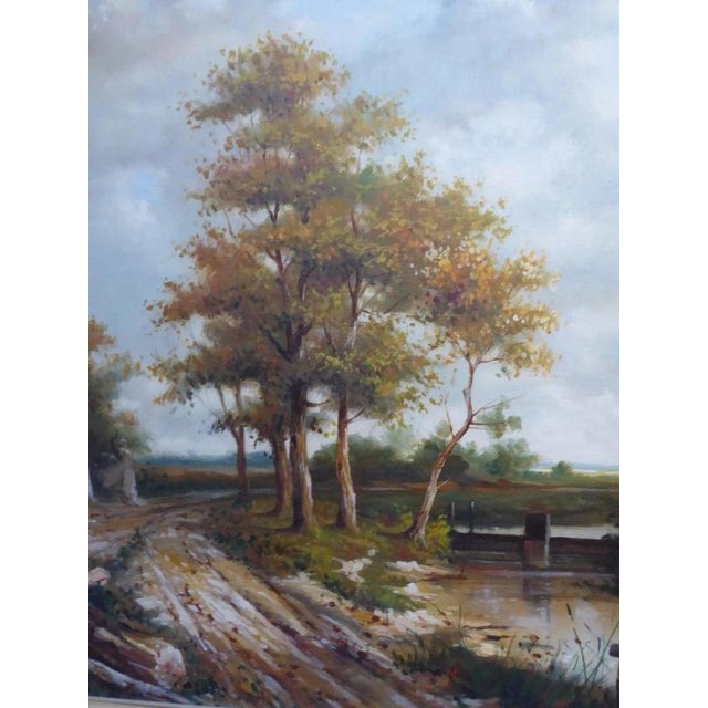 Robert Scalvini, Landscape Composition, 1980s, Oil Painting on Canvas, Framed For Sale - Image 6 of 16