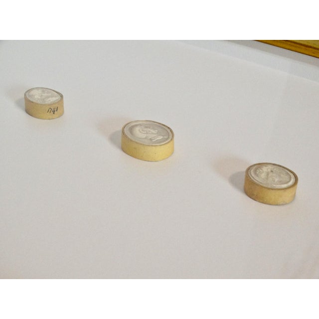 Fine quality pair of archival custom framed genuine antique Grand Tour Italian intaglios. These authentic circa 1820,...