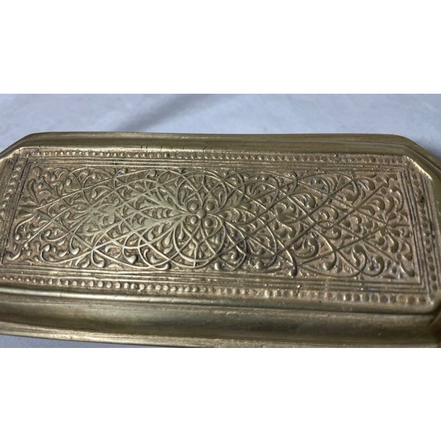19th Century Antique 19th Century Ornate Relief Brass French Tobacco Snuff Box Jar For Sale - Image 5 of 8