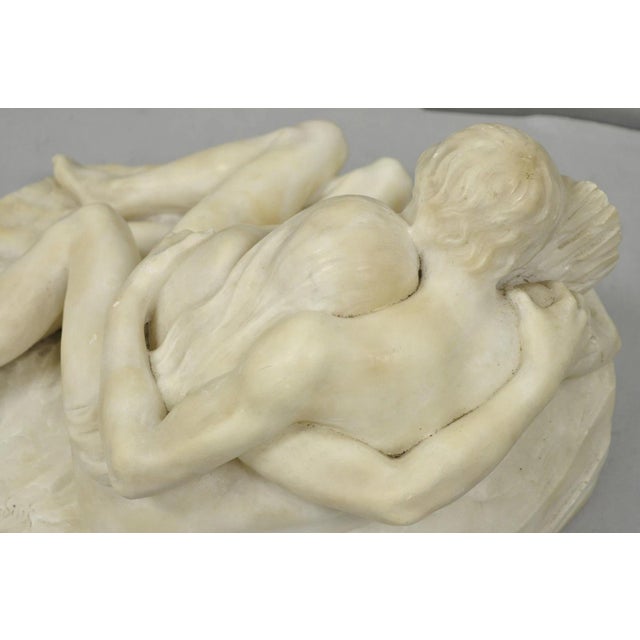 Stephan Abel Sinding (1846-1922) "Lovers Couple" Alabaster Marble Sculpture For Sale - Image 16 of 18