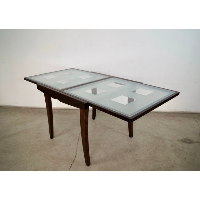 Calligaris 1990’s Italian Extendable Frosted Glass Dining Table For Sale - Image 4 of 12