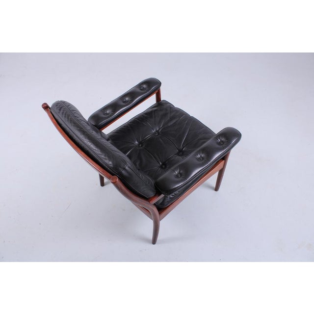 Black Leather G Mobel Nassjo Easy Chair by Göte Möbler, Sweden, 1970s For Sale - Image 15 of 18