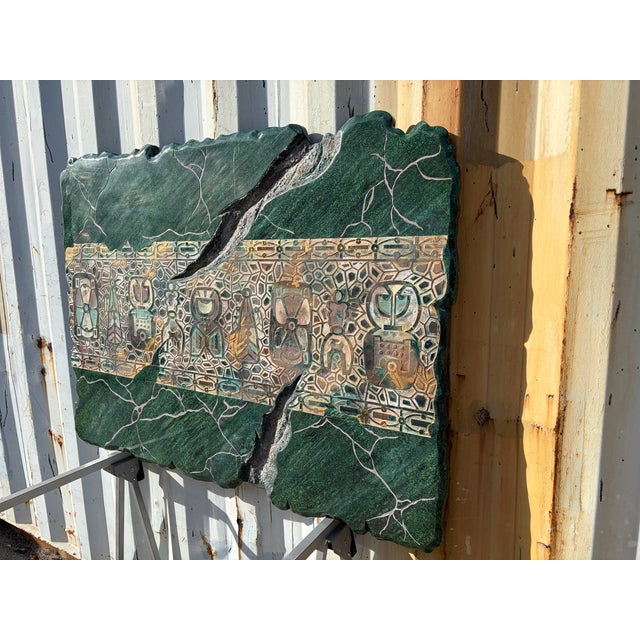 Postmodern Post Modern Faux Marble Mesoamerican Inspired Wall Hanging Sculpture. Circa 1980s For Sale - Image 3 of 16