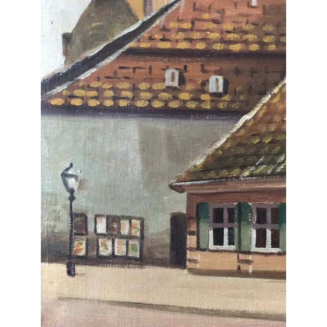 Vintage Original Cottage Oil Painting: Signed Large Countryside Art For Sale - Image 10 of 16