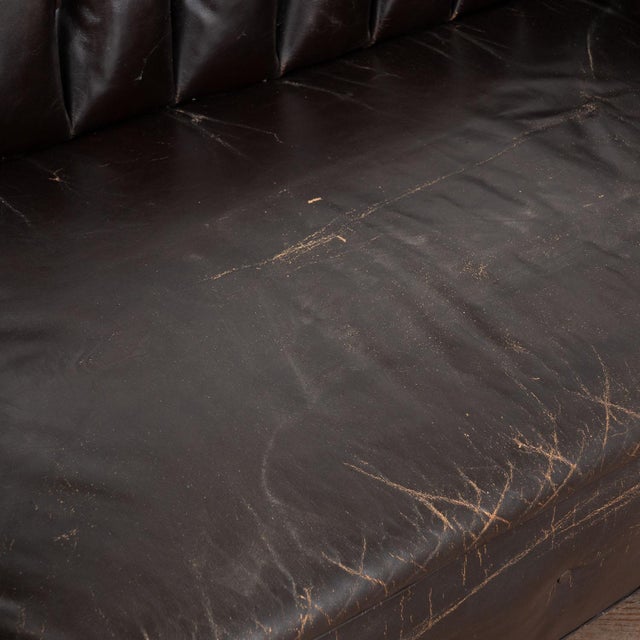 Wood 20th Century Vintage Leather Chesterfield Sofa For Sale - Image 7 of 16