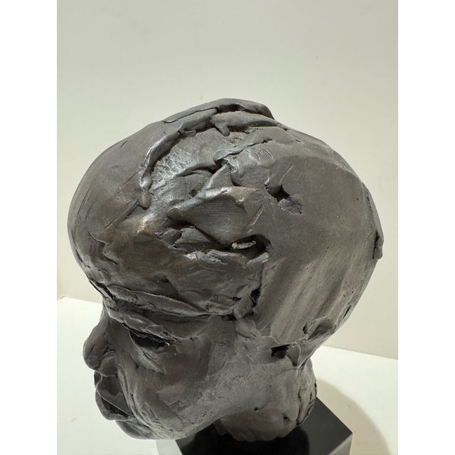 1960s Larry Mohr Bronze Bust on Marble Plinth Sculpture Signed From Artist Estate For Sale In Atlanta - Image 6 of 9