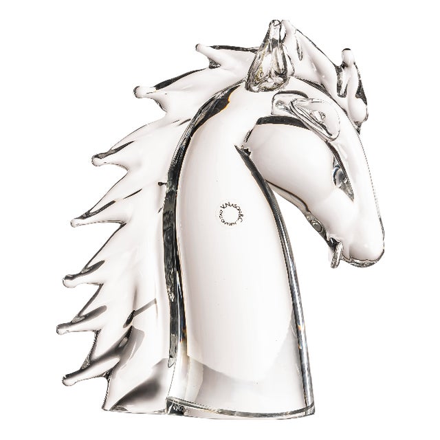Horse's Head in Murano Hyaline Glass by Vincenzo Nason For Sale