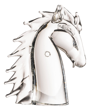 Horse's Head in Murano Hyaline Glass by Vincenzo Nason