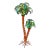 1970s Continental Hans Kogl Life Size Tole Polychrome Palm Tree Floor Lamp For Sale