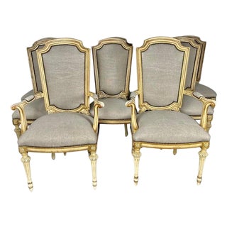 Set of Eight Neoclassical Style Dining Chairs For Sale