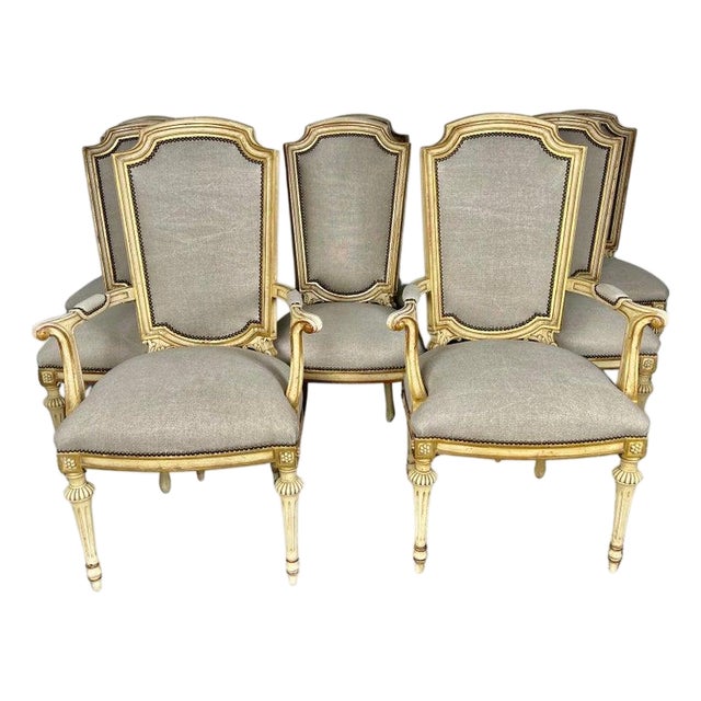 Set of Eight Neoclassical Style Dining Chairs For Sale