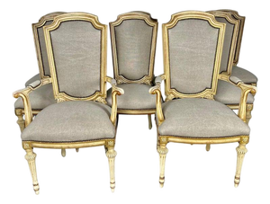Set of Eight Neoclassical Style Dining Chairs