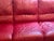 Modern Vintage Natuzzi Red Leather Sofa Threeseat For Sale - Image 3 of 8