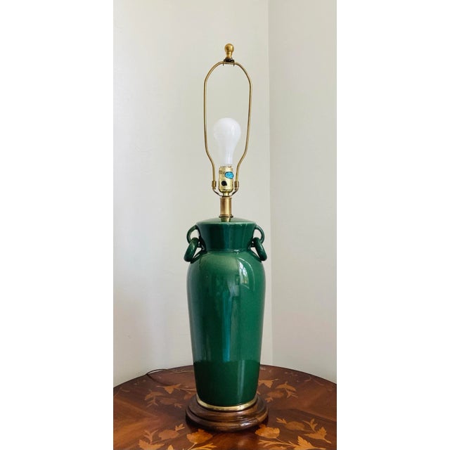 Vintage Frederick Cooper Jade Green Urn Lamp For Sale In Naples, FL - Image 6 of 6