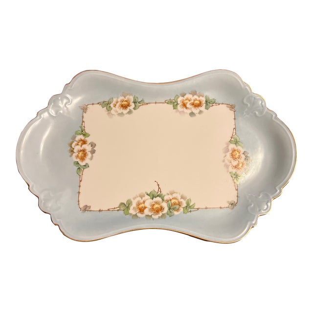 Antique Handpainted Austrian Dresser Tray, Serving Tray Signed by Artist For Sale