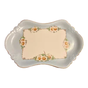 Antique Handpainted Austrian Dresser Tray, Serving Tray Signed by Artist