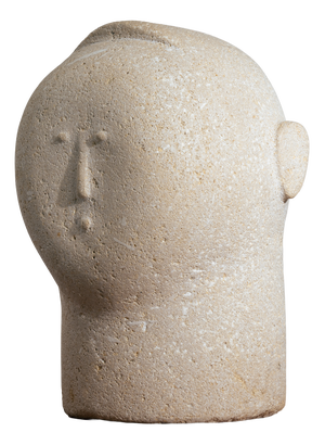 Modernist Male Head Sculpture, 1970s, Sandstone