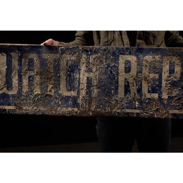 Early 20th Century Antique "Watch Repair" Porcelain Enamel Sign For Sale - Image 5 of 6